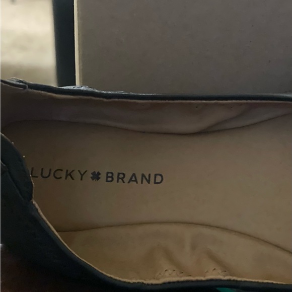 Lucky Brand Black Leather Ballerina shoes Women size 11 - Picture 4 of 6